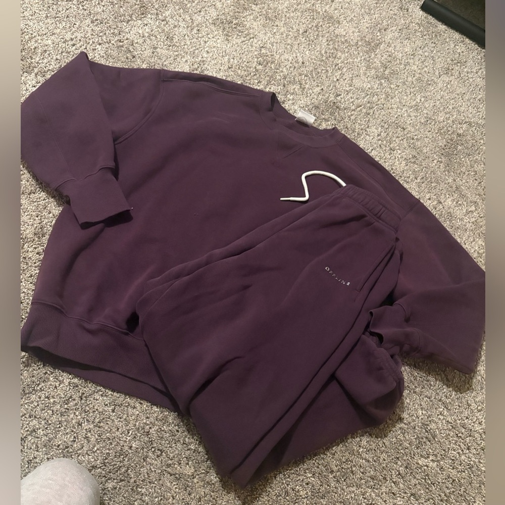 Aerie Offline Cloud Fleece Set - Plum SOLD